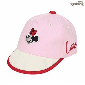 아가방 중계점 [디즈니베이비] 미니 러브 야구모자 (PINK) *25년 SPRING신상* 깜찍발랄 러브 자수 미니마우스 캐릭터 포인트 배색 디자인 모자 야구모자 볼캡