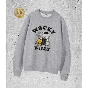 매장정품 와키윌리 WACKY WILLY 원포인트 그래픽 맨투맨 그레이 MG2403CR13GR 1684463