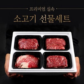 프리미엄 실속 수입 미국산 소고기 캠핑 선물세트, 소고기선물세트 4호 1000g (등심+살치살+차돌박이), 1개