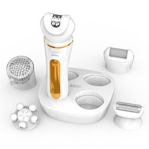 AISOUL 5in1제모기 5가지 기능 남녀공용 생활방수 제모기 세트 USB충전 수납거치대 KC인증 선물포장