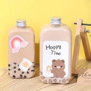 밀크티병 IW80 250ml 흰색캡 200개 (약 가로 6.8cm x 세로 3.4cm x 높이 14.9cm)