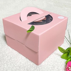 4431. 핑크 파스텔 원형 케익상자 높이 15cm - 1호 (1개), 1개