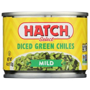 Hatch Fams Fie-oasted Diced Geen Chiles Mild - Pack of 3 Hatch Fams 불에 구운 깍둑썰기한 그린 칠리 마일드 - 3개, 113g