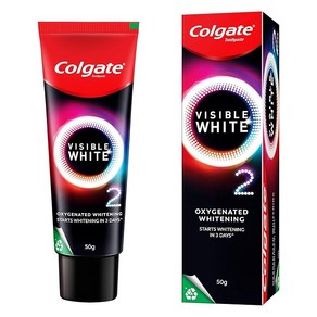 Colgate Visible White O2 Teeth Whitening Toothpaste fo noticeably white teeth, 2개, 50g