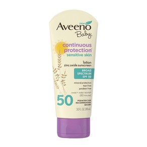 Aveeno Baby 컨티뉴어스 프로텍션 민감성 피부 유아 선크림 SPF 50, 88ml, 1개