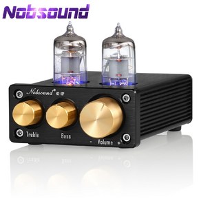 진공관 앰프 Nobsound NS-10P 미니 진공관 프리앰프 하이파이 오디오 6J1 밸브 고음 및 저음 제어 블랙, 한개옵션0, 한개옵션0