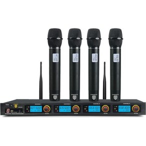 PRORECK MX44 4채널 UHF 무선 마이크 시스템 파티결혼식교회회의연설용 4개의 핸드헬드 노래방 기기