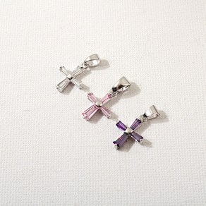 비즈아이 [7386-02]종교펜던트 큐빅그리스십자가+고리 10x14mm 1개