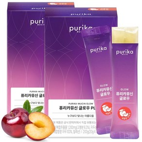 PURIKA MUCIN 1200mg 뮤신 콜라겐 펩타이드 젤리 스틱 비오틴 비타민 C 및 히알루론산 키위 맛 K-Beauty 피부 탄력성 네일 및 모발 지원 글로우 스