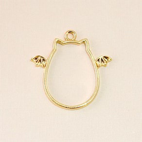 레진아트/프레임악세사리/고양이/귀염 뚱냥이/금색/대, 1개
