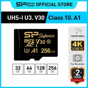 실리콘파워 Silicon Powe 마이크로 SD 카드 Supeio micoSDXC UHS-I U3 고프로 블랙박스 4k, 128GB, 1개