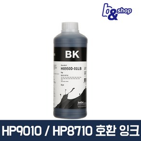 HP9010 HP8710 HP8610 HP7740 HP7720 프린터 호환 무한 리필 잉크테크 잉크, H8950D 검정색 염료(DYE) 1L, 1개