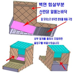 특허품 산란 통 5구 플라스틱 알 품고 먹는 닭과 완전 분리 깨끗한 알 수거 확실한 닭 산란 통 산란 장 알낳는통, 1개