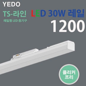 TS 라인 LED 30W 레일 화이트 120cm 에도전기 레일 TS-LINE, 화이트-주광색, 1개