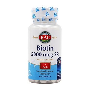 KAL 비오틴 5000mcg SR 60타블렛, 1개, 60정