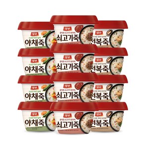 양반 쇠고기죽285gx4개+야채죽285gx4개+전복죽285gx4개(총12개), 1세트, 285g