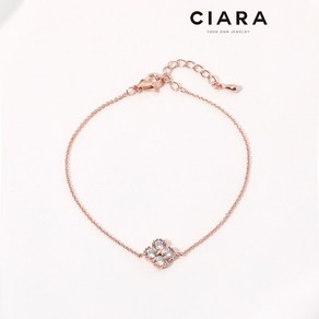 CIARA 14K Vernazza 클로버 스톤포인트 심플 팔찌(GoldPlated)