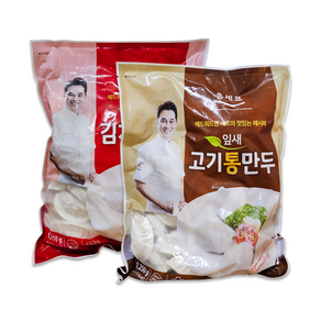 스마일유통 맛있는 에드워드권 셰프 잎새 김치통만두 1.25kg + 잎새 고기통만두