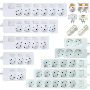 국내 제조 생산 멀티탭 안전 접지 2구 3구 4구 5구 6구 1.5M 3M 5M 7.5M 10M 콘센트, 개별 3구 (16A), 1개, 5m, 화이트