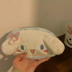 시나모롤 봉제 필통 쿠로미 커비 메이크업 가방 귀여운 소녀 선물, with badge, Cinnamooll