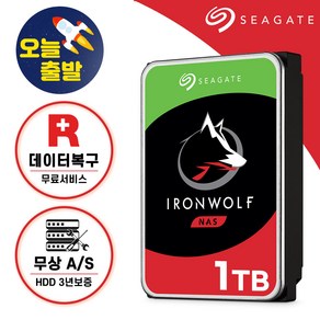 [ 씨게이트 공식스토어 ] 아이언울프 나스 하드디스크 Ionwolf NAS HDD 기업용 하드디스크, 1TB (1테라바이트)