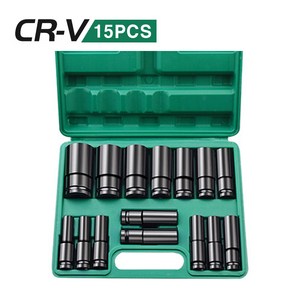 임팩 소켓 육각 세트 15PCS 롱소켓 1/2인치 8~32mm 복스알 보관케이스 롱복스