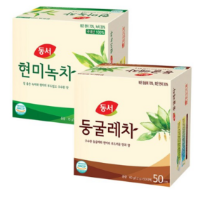 동서 현미녹차 50T+ 둥굴레차 50T, 2개, 50개입