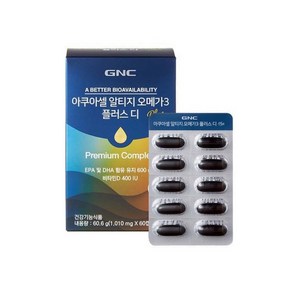 GNC 아쿠아셀 알티지 오메가3 플러스 디 60.6g, 1개, 60정