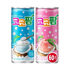 해태htb 코코팜화이트캔+피치캔 240ml 60캔, 60개