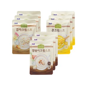 상하목장 상하키친 크림스프150g 3종/총9개(콘크림스프3개+양송이크림3개+감자크림스프3개)/혼합무배