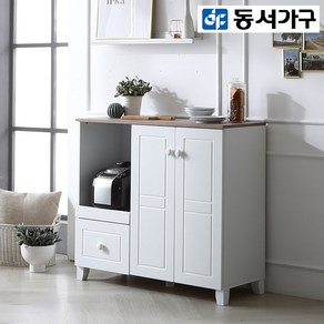 동서가구 리너 1000 밥솥 주방수납장 DF916238, 오크+화이트