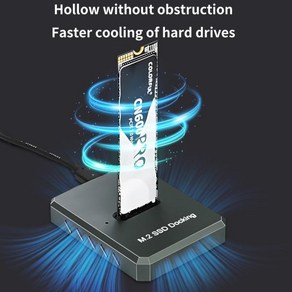 SSD케이브 HDD케이스 도크 TISHRIC 패션 SSD 도킹 스테이션 듀얼 프로토콜 M.2 NVME M + B NGFF HDD 베이스, 한개옵션1, 한개옵션0