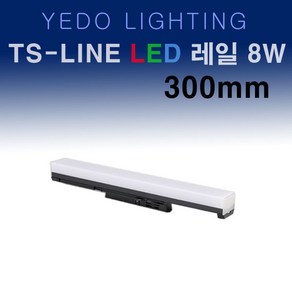 TS라인 LED 8W 레일 300mm 블랙 에도전기 레일 TS LINE, 주광색, 1개