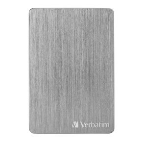 Vebatim 1TB Stoe 'n' Go ALU USB 3.2 Gen 1 HDD 슬림 알루미늄 휴대용 외장 하드 드라이브 — 스페이스 그레이, 실버