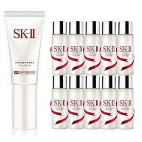 [백화점정품] sk2 애트모스피어 에리라이트 uv 씨씨크림30g(SPF+++50)세트 / sk2 씨씨크림30g + 클리어로션10ml x 10세트 / 쇼핑백포장, 1개