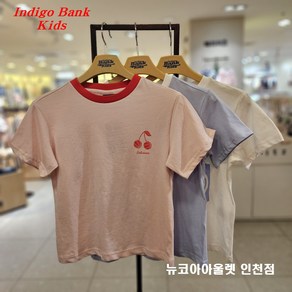 인디고뱅크키즈 [2025 여름 신상] @@면 100% 부드러움@@다양한 컬러의 데일리룩@@ 아동 주니어 공용 싱글 레귤러 넥 배색 그래픽 반팔티 IKRA254G3