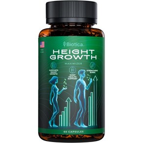 Bone Stength & Gowth Supplement 캡슐 - Calcium Zinc Vitamin D fo Kids Teens Adults 지원s Height Go, 1개