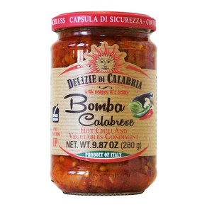 9.87 Ounce (Pack of 1) Bomba Calabese Italian Hot Sauce 9.87온스(1팩) 봄바 칼라브레스 이탈리안 핫 소스 스프레드 9.87온, 1개, 상세설명참조