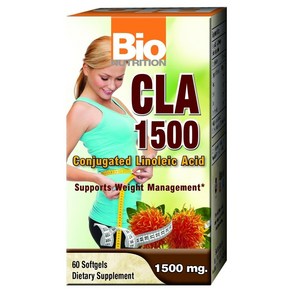 바이오뉴트리션 CLA 1500mg 소프트젤 글루텐 프리 무설탕, 1개, 60정