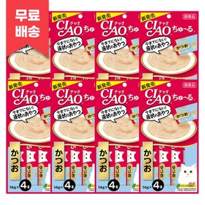 ()이나바 챠오츄르 가다랑어 4p x 8개고양이 츄르 간식 SC-72, 1개