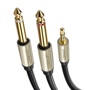 유그린 3.5mm to 2 5.5 6.5 오디오 케이블 AV126, 3m, 1개