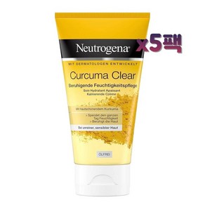 Neutogena 커큐마 클리어 수딩 모이스춰 페이셜크림 75 ml x5팩 강황성분 함유, 5개, 75ml