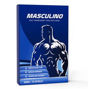 HUMAKEllc [영국] 남성 지구력 체력을 위한 Masculino 고강도 500mg 천연 허브 에너지 지원 블루 보충제 10정