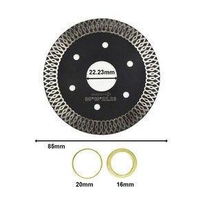 그라인더 날 절단석다이아몬드 톱날 85mm 3.4 인치 22.23mm 1 개 초박형 커팅 디스크 균열 없음 세라믹, 1개