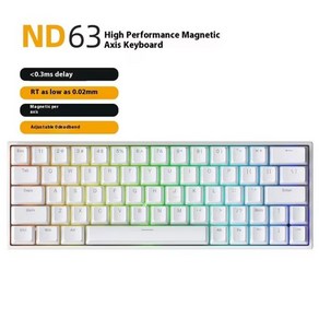 IROK ND63 프로 마그네틱 스위치 기계식 게이머 키보드 ND63Po 유선 RGB 백라이트 게이밍, Magnetic Switch, ND63 White