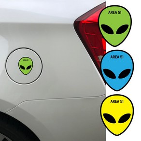 [주주파츠몰] 차량 육각반사 AREA51 외계인 스티커 호환 용품