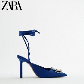 ZARA 자라 봄 신상품 여성화 블루 새틴느낌 힐 1226910 009