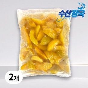 수산왕국 냉동 황도 복숭아 슬라이스, 2개, 1kg