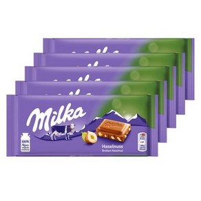 밀카 헤이즐넛 초콜릿 100g x 5팩 견과류 Milka Hazelnut Chocolate, 5개