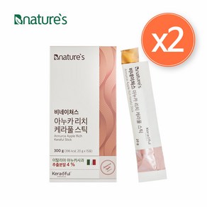 비네이쳐스 아누카 리치 케라풀 스틱 20g x 15파우치(2통) - 아누카사과 추출분말 젤리스틱, 2개, 300g